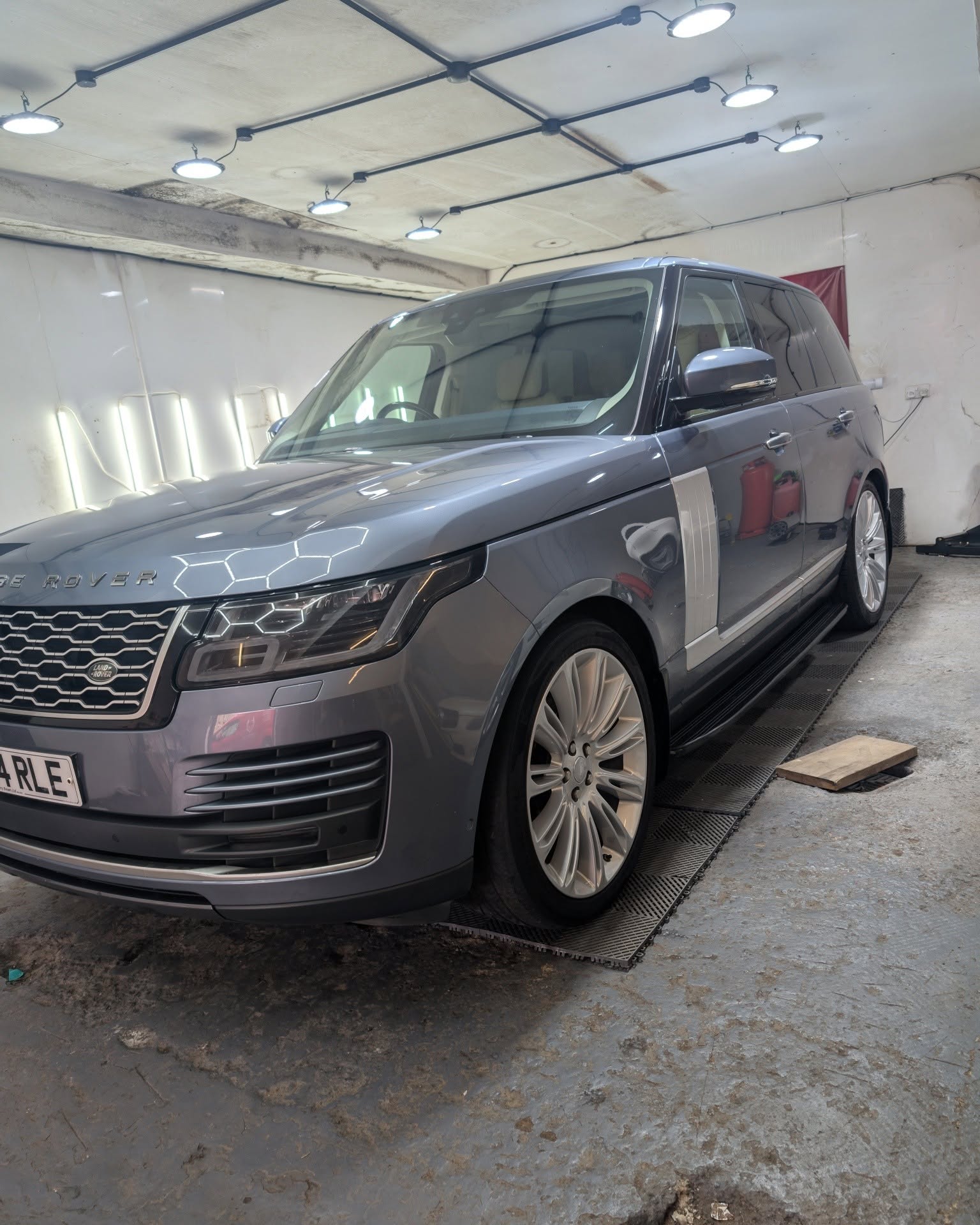 Grey Range Rover in the studio
