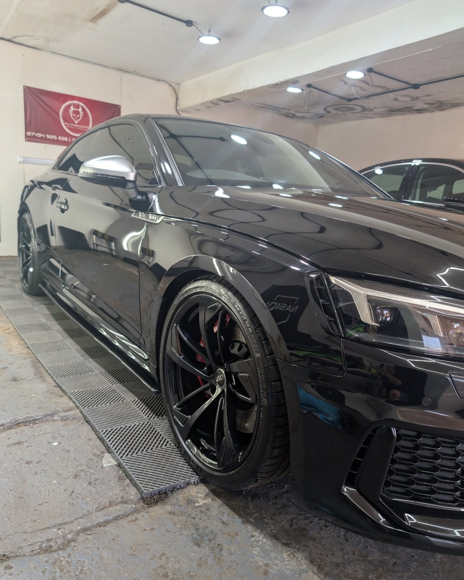 Black Audi RS5 in the studio