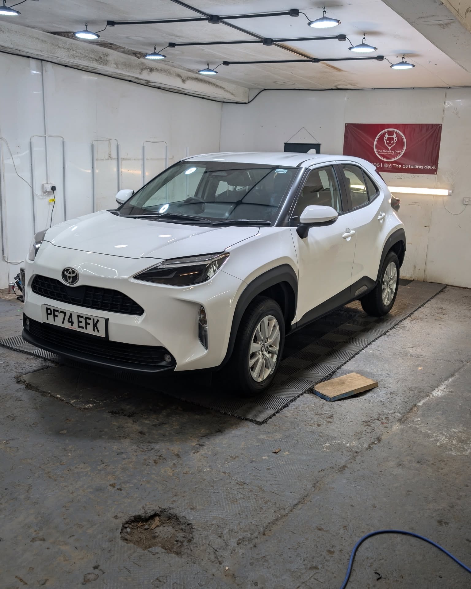White Toyota in The Detailing Devil studio