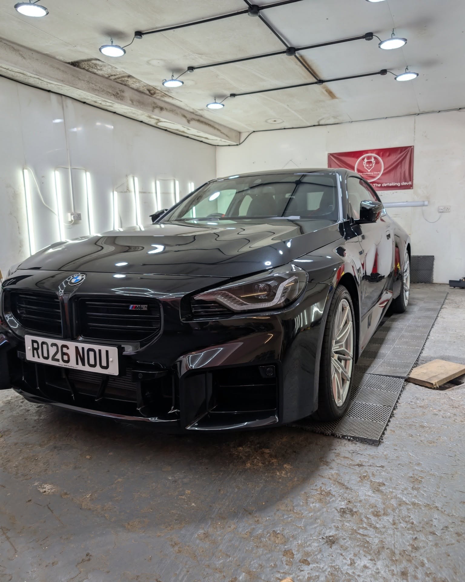 Black BMW M2 in the studio