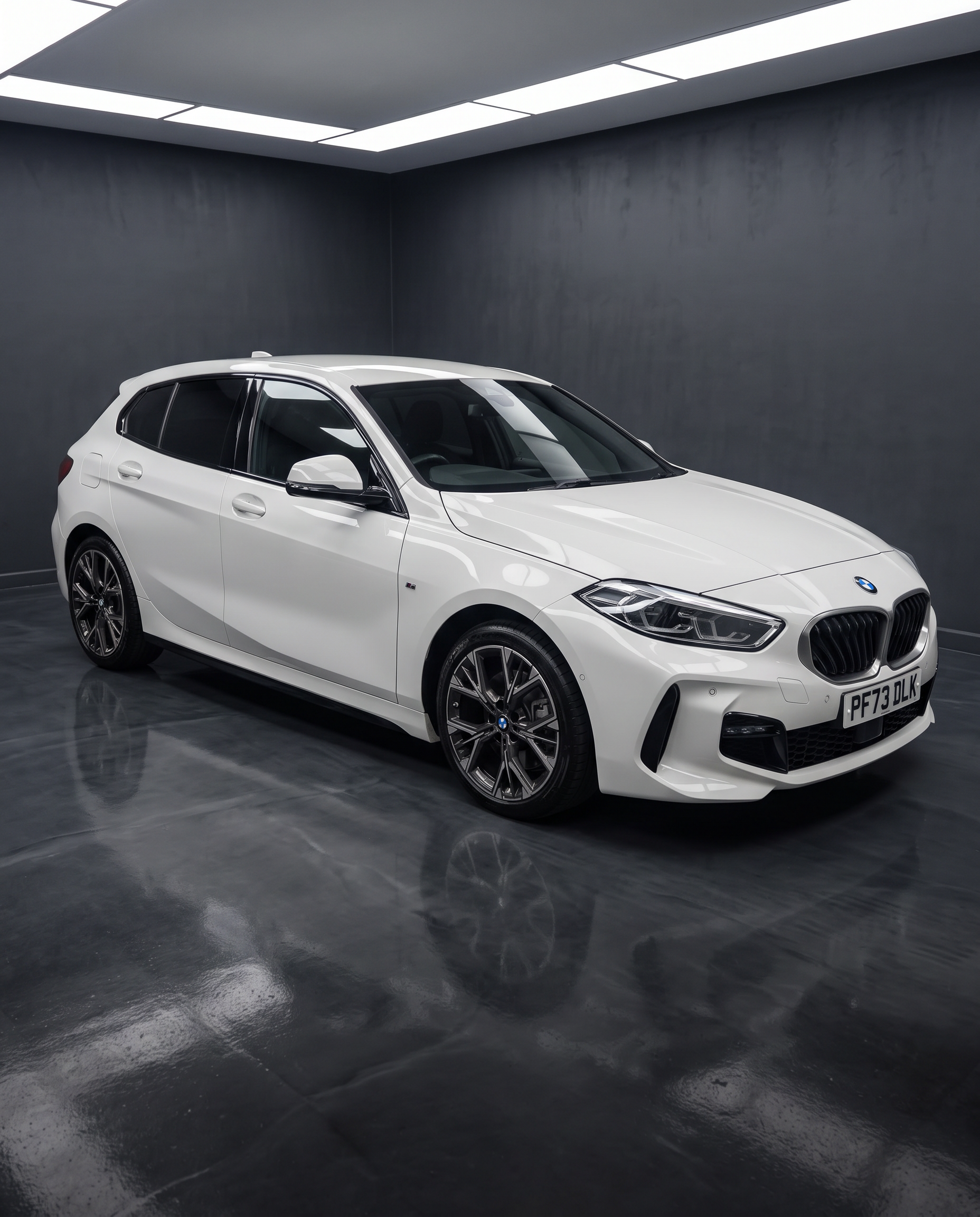 White BMW 1 Series after detailing