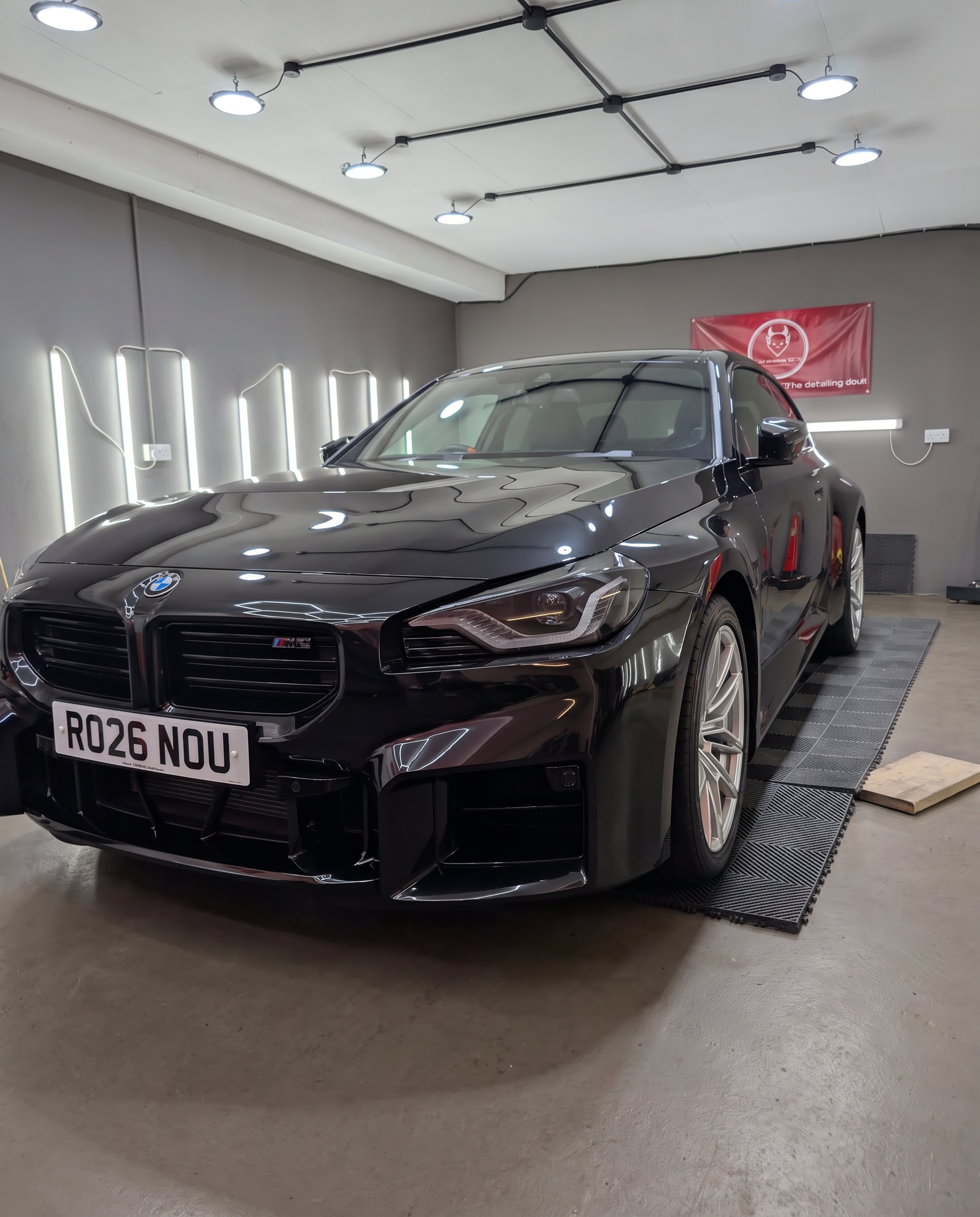Black BMW M2 in the studio