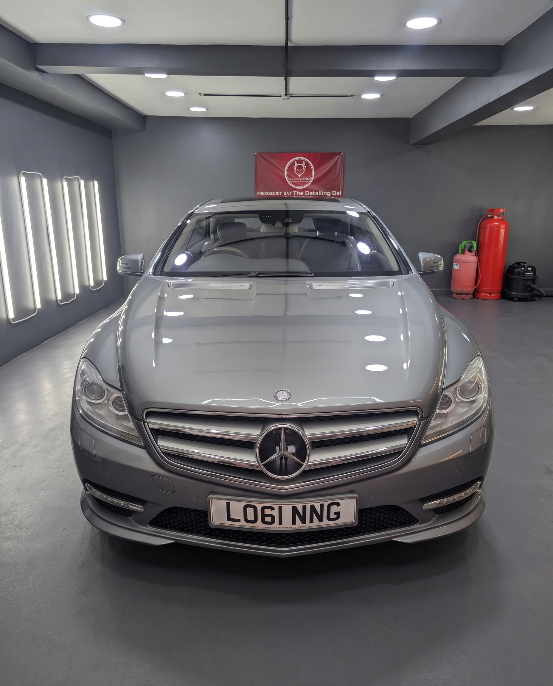 Grey Mercedes CLS with a ceramic gloss finish