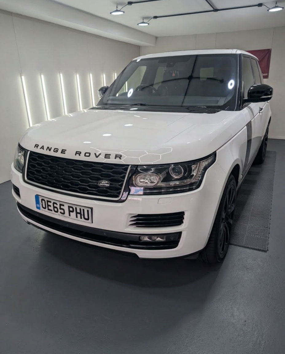 White Range Rover in the studio