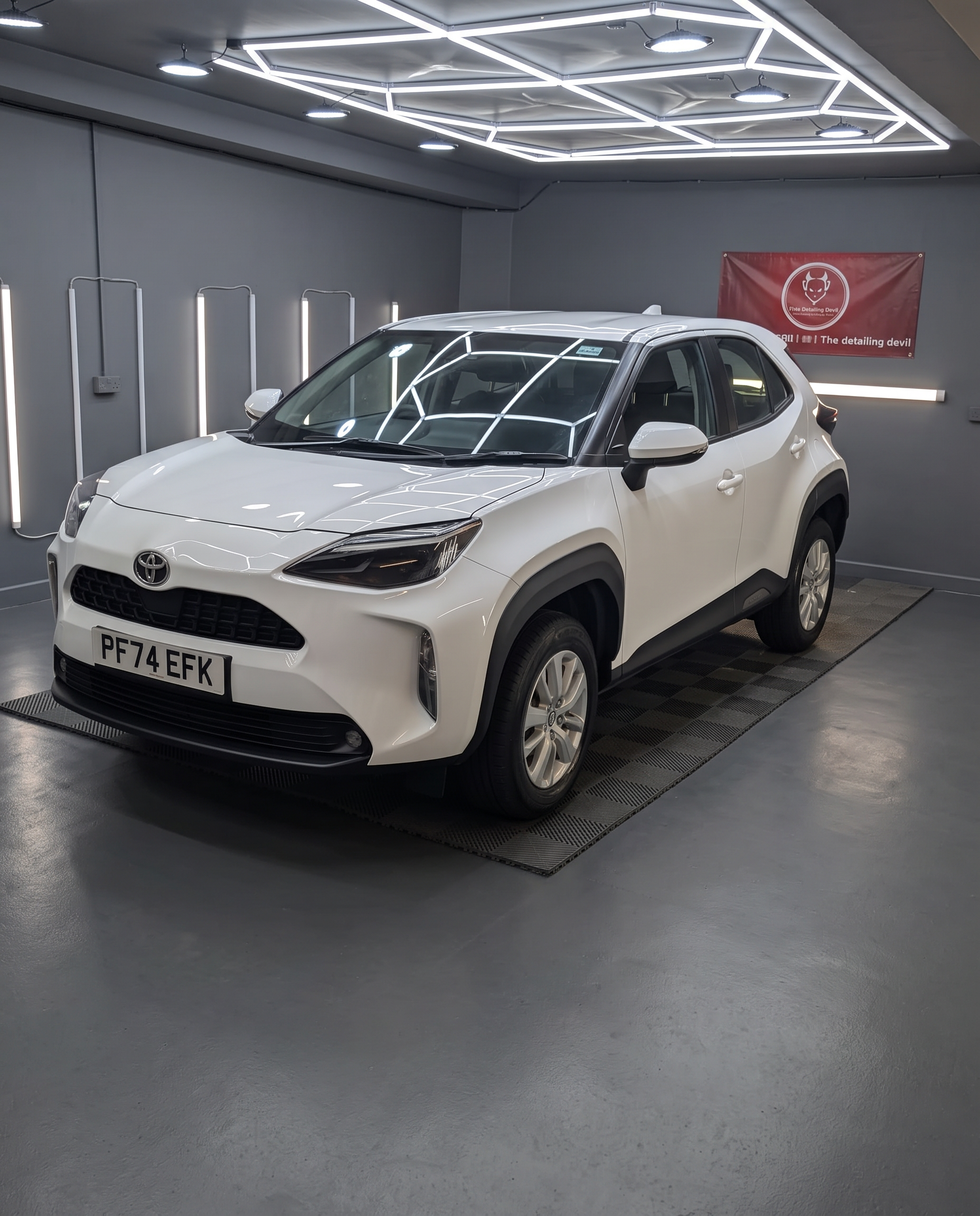White Toyota in The Detailing Devil studio
